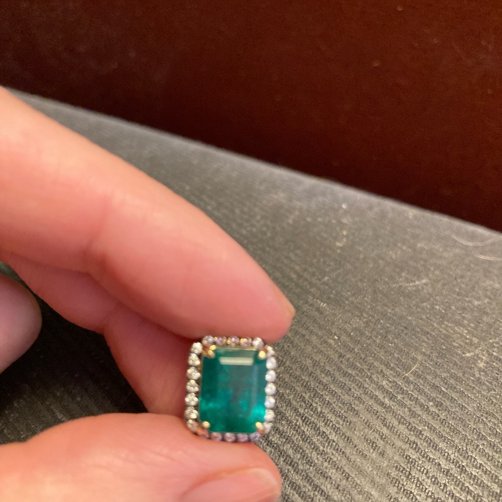 3.19 Carat Natural Emerald 14k diamond charm *CHARM ONLY* - Picture 13 of 17